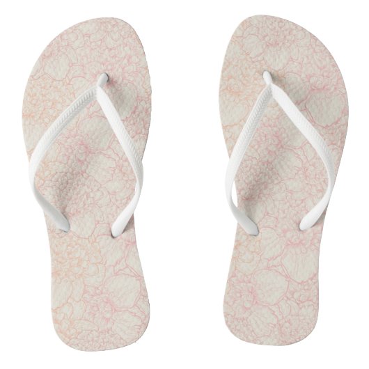 Pink Peony Floral Pattern Badesandalen (Fußbett)