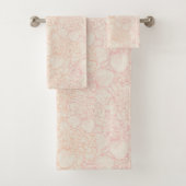 Pink Peony Floral Pattern Badhandtuch Set (Insitu)