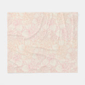 Pink Peony Floral Pattern Fleecedecke (Vorderseite (Horizontal))