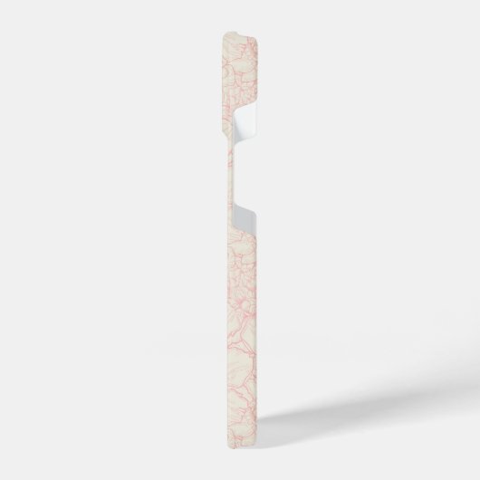 Pink Peony Floral Pattern iPhone Hülle (Linke Seite)