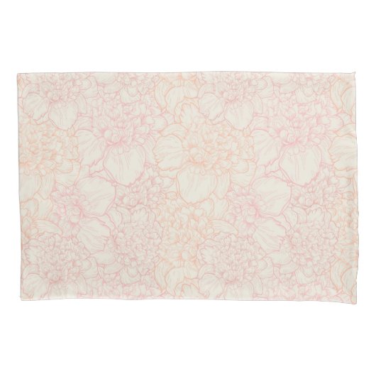 Pink Peony Floral Pattern Kissenbezug (Vorderseite)