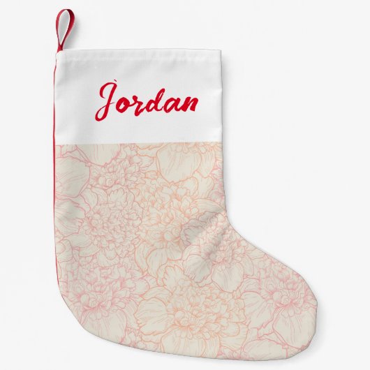 Pink Peony Floral Pattern Kleiner Weihnachtsstrumpf (Vorderseite)