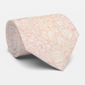 Pink Peony Floral Pattern Krawatte (Gerollt)