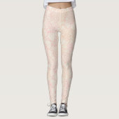 Pink Peony Floral Pattern Leggings (Vorderseite)