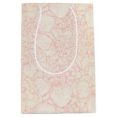 Pink Peony Floral Pattern Mittlere Geschenktüte (Vorderseite)