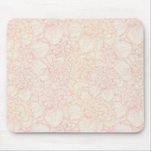 Pink Peony Floral Pattern Mousepad