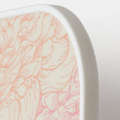 Pink Peony Floral Pattern Pickleball Schläger (Linke Seite)