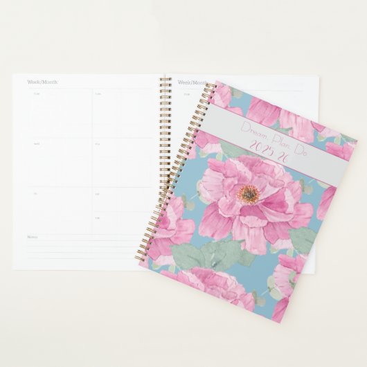 Pink Peony Floral Pattern  Planer (Anzeige)