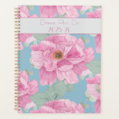 Pink Peony Floral Pattern  Planer (Vorderseite)