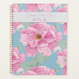 Pink Peony Floral Pattern Planer
