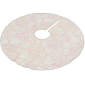 Pink Peony Floral Pattern Polyester Weihnachtsbaumdecke (Schrägansicht)