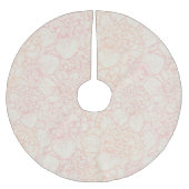 Pink Peony Floral Pattern Polyester Weihnachtsbaumdecke (Vorderseite)