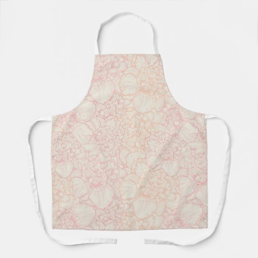 Pink Peony Floral Pattern Schürze (Vorderseite)
