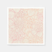 Pink Peony Floral Pattern Serviette (Vorderseite)