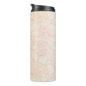 Pink Peony Floral Pattern Thermosbecher (Nach rechts gedreht)