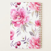 Pink Peony Floral Planer (Rückseite)