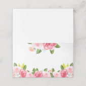 Pink Peony Floral Platzkarten (Außenseite Aufgefaltet)