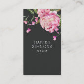 Pink Peony Floral Visitenkarte (Vorderseite)