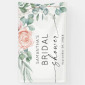 Pink Peony Floral Watercolor Brautparty Banner (Vertikal)
