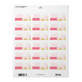 Pink Peony Floral Wedding Address Adressaufkleber (Vorne)