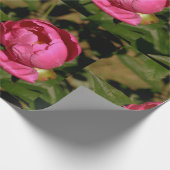 Pink Peony Floral Wrapping Paper Geschenkpapier (Ecke)