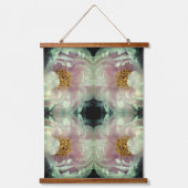 Pink Peony Flower Center Abstract Pattern Wandteppich Mit Holzrahmen (Vorderseite)