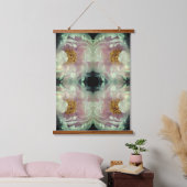 Pink Peony Flower Center Abstract Pattern     Wandteppich Mit Holzrahmen (Schlafzimmer)