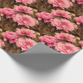 Pink Peony Flower Geschenkpapier (Ecke)
