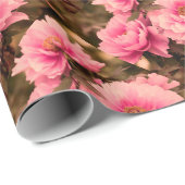 Pink Peony Flower Geschenkpapier (Rolleneckpunkt)