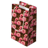Pink Peony Flower Kleine Geschenktüte (Rückseite Schrägansicht)