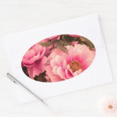 Pink  Peony Flower Ovaler Aufkleber (Umschlag)
