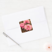 Pink Peony Flower Quadratischer Aufkleber (Umschlag)