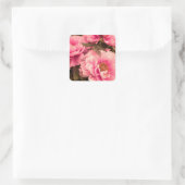 Pink Peony Flower Quadratischer Aufkleber (Tasche)
