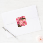 Pink Peony Flower Quadratischer Aufkleber (Umschlag)