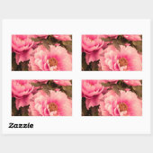 Pink Peony Flower Rechteckiger Aufkleber (Blatt)