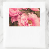 Pink Peony Flower Rechteckiger Aufkleber (Tasche)