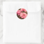 Pink Peony Flower Runder Aufkleber (Tasche)