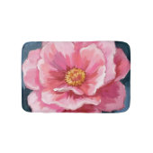 Pink Peony Flower Watercolor Floral Badematte (Vorderseite)