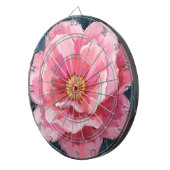 Pink Peony Flower Watercolor Floral Dartscheibe (Vorderseite rechts)
