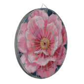 Pink Peony Flower Watercolor Floral Dartscheibe (Vorderseite Links)