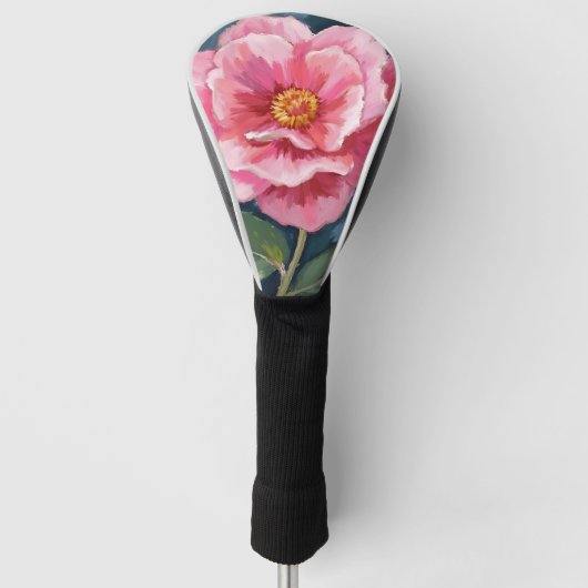 Pink Peony Flower Watercolor Floral Golf Headcover (Vorderseite)