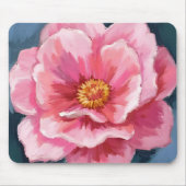 Pink Peony Flower Watercolor Floral Painted Mousepad (Vorne)