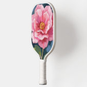 Pink Peony Flower Watercolor Floral Pickleball Schläger (Links)