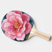 Pink Peony Flower Watercolor Floral Tischtennis Schläger (Seitenansicht)