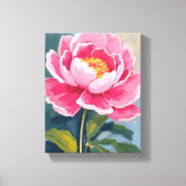 Pink Peony Flower Watercolor Painting Leinwanddruck