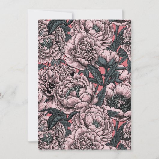 Pink peony flowers and moths (Vorderseite)