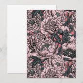 Pink peony flowers and moths (Vorne/Hinten)