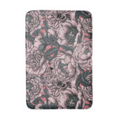 Pink peony flowers and moths badematte (Vorderseite Vertikal)
