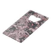 Pink peony flowers and moths geldbeutel flaschenöffner (Rückseite Schrägansicht)