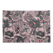 Pink peony flowers and moths kissenbezug (Rückseite-Rechts)